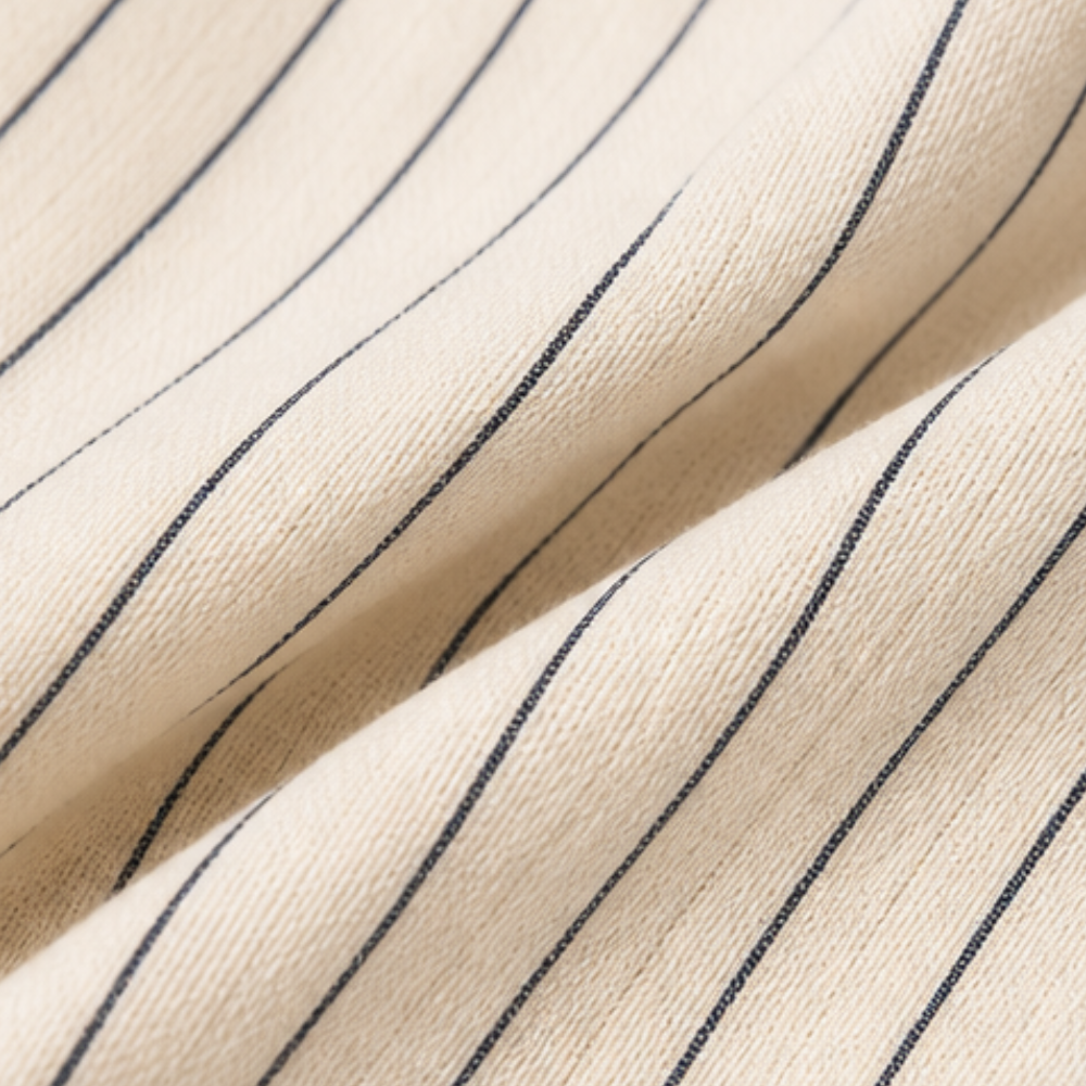 Striped Midi Dress Kaftan with Contrast Cuffs