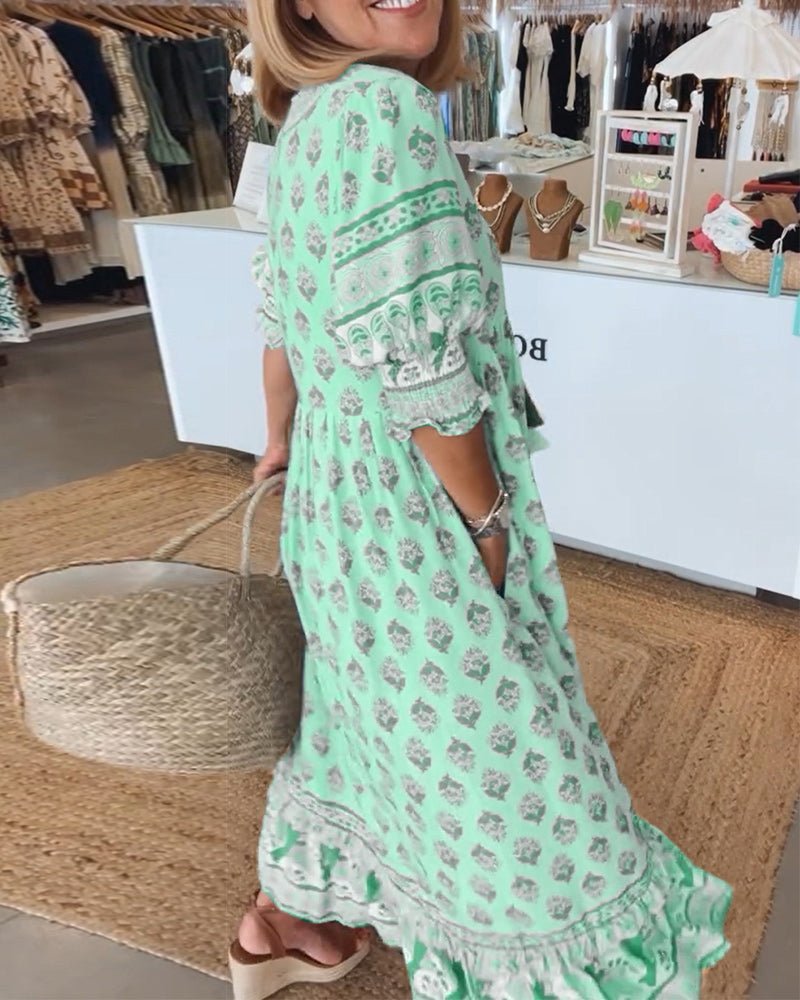 Mana | Vestido Chic Floral con Escote en V
