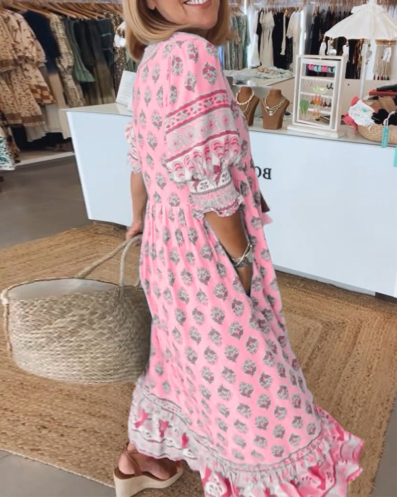 Mana | Vestido Chic Floral con Escote en V