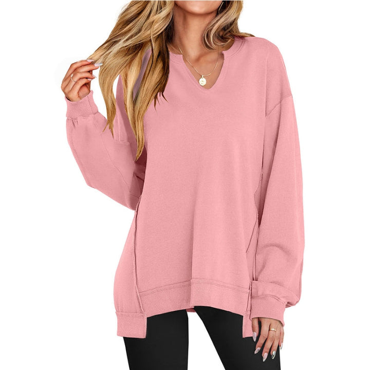 Ember | Tunica felpa oversize da donna con scollo a V e maniche lunghe