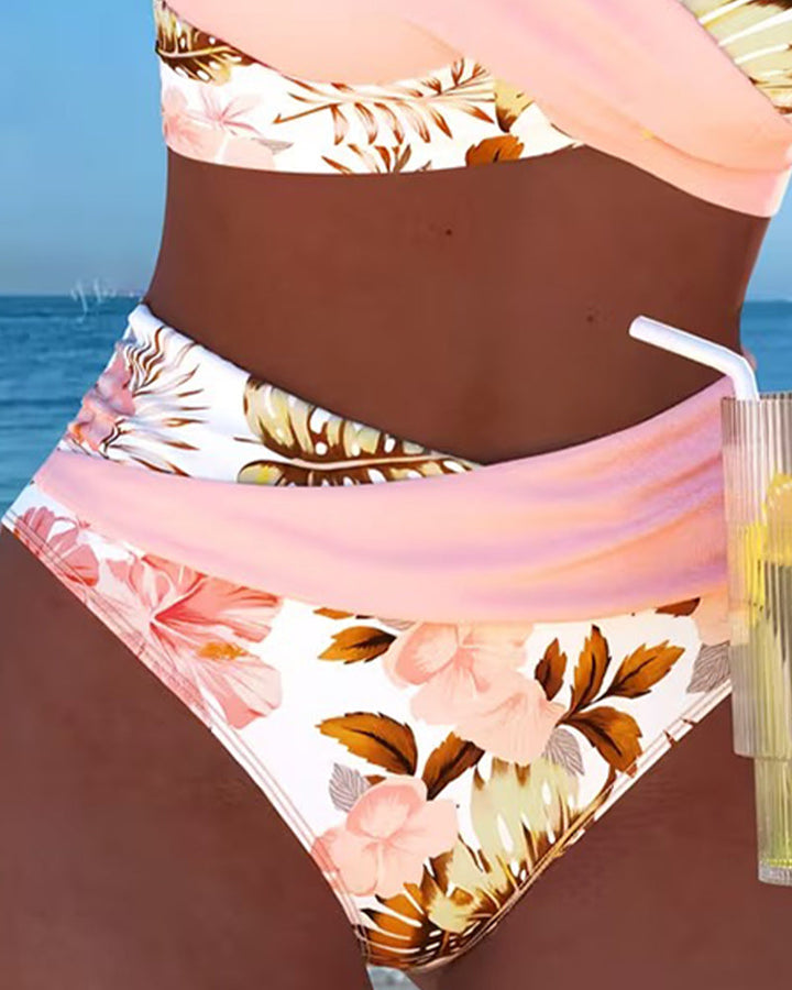 Jolina™ | Bikini a contrasto floreale con spacco