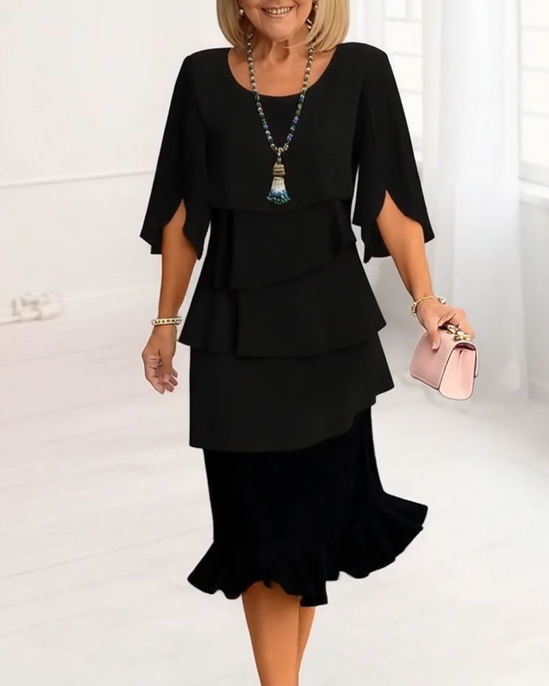 Patricia™ | Elegant Comfort Ruffle Dress