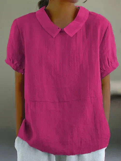 Ivy | Blusa casual de manga corta para mujer con cuello Peter Pan