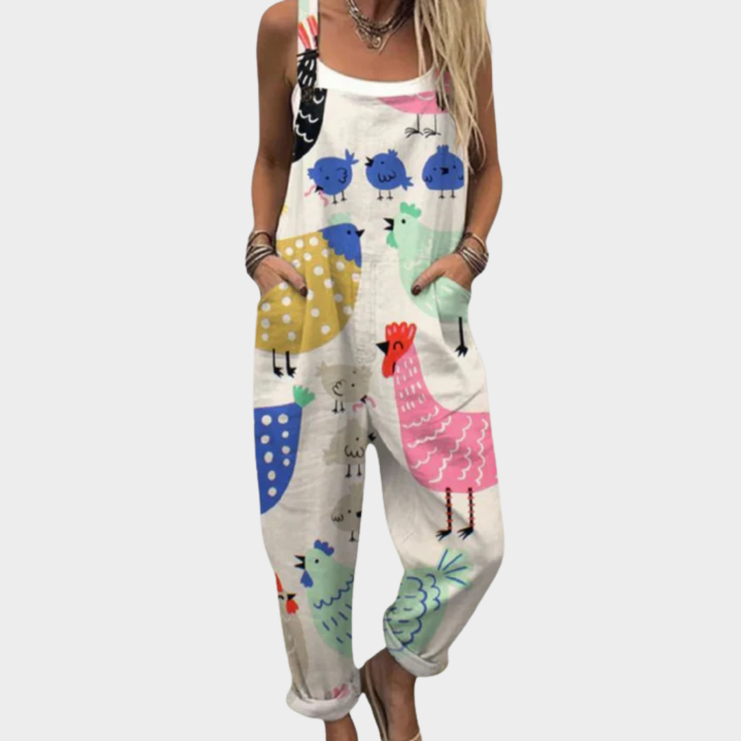 Women's Bohemian Jumpsuit - Lightweight Printed Overalls