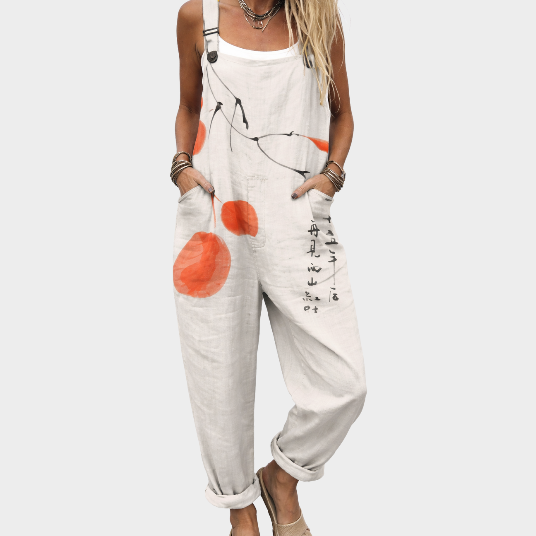 Printed Overalls for Women - Relaxed Fit Casual Jumpsuit