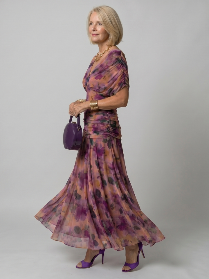 Calen | Vestito midi fluido con spalle scoperte