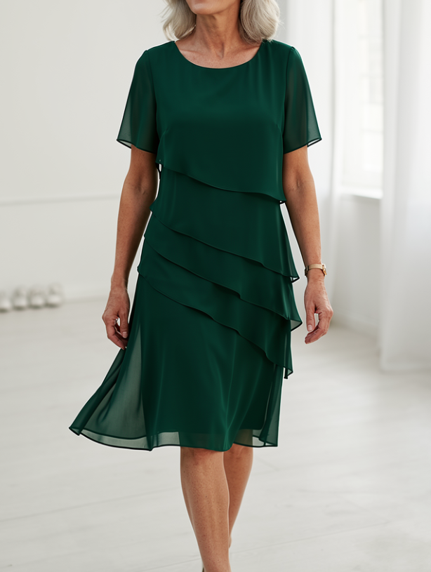 Linda™ | Elegant Comfort Ruffle Dress