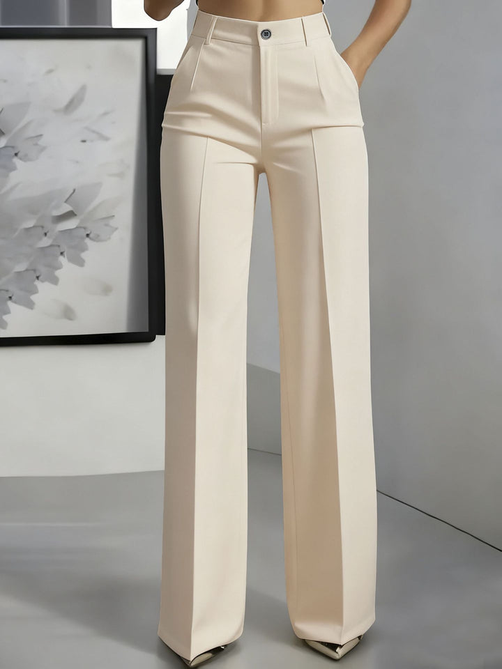 High-Waisted Women's Pants with Elastic Waistband