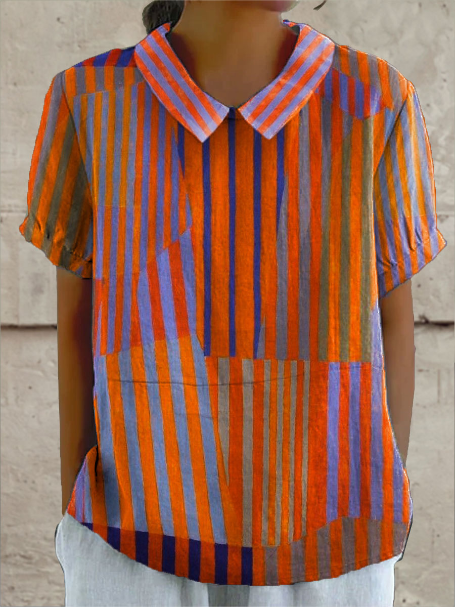 Nina • Geometric Striped Shirt