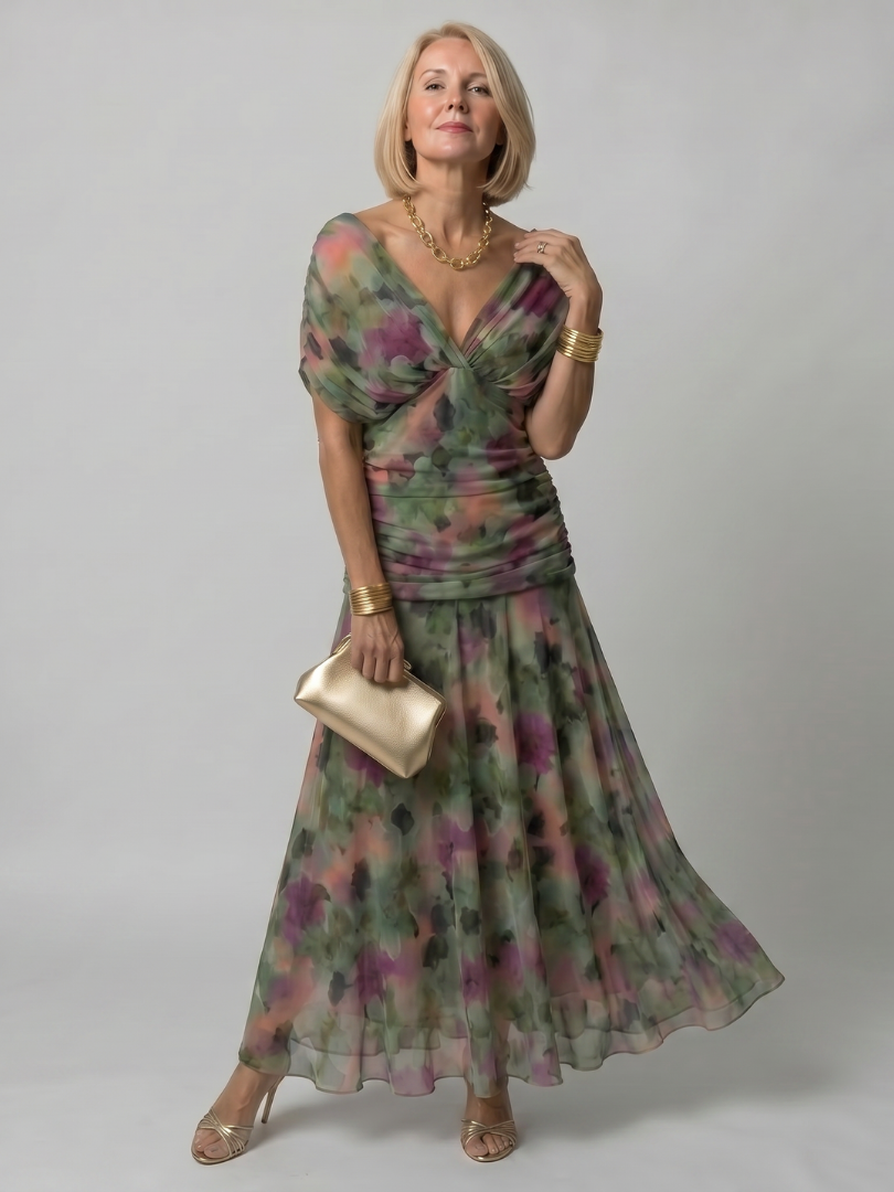 Calen | Vestito midi fluido con spalle scoperte