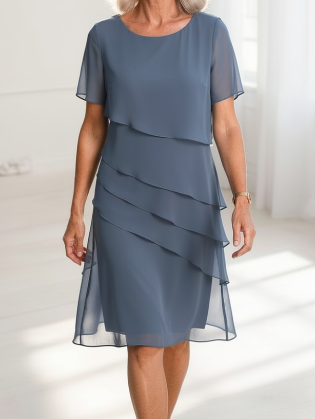 Linda • Elegant Comfort Ruffle Dress