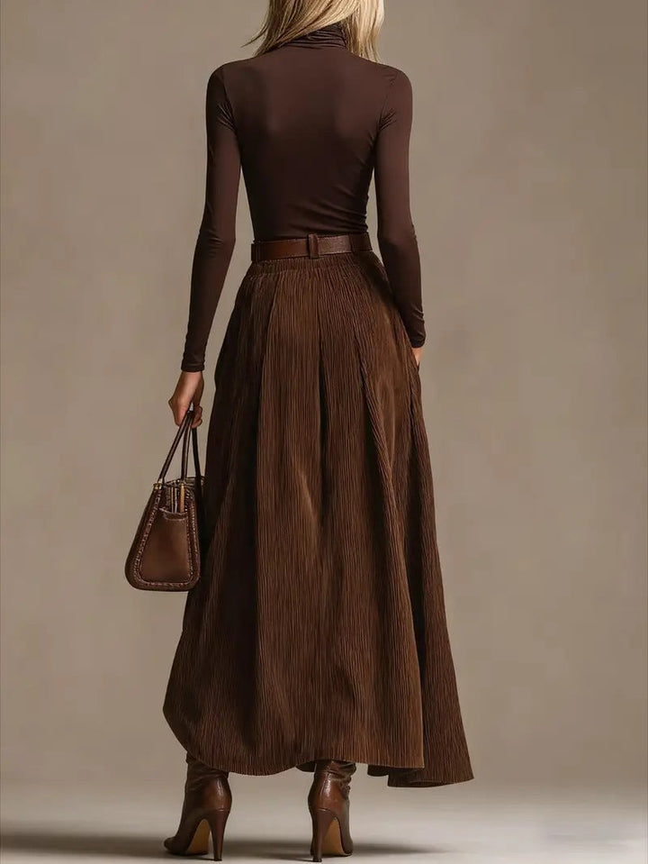 Lunori™ | Conjunto de dos piezas Aveline (cuello alto y falda maxi)