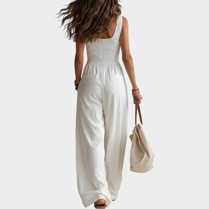 Schicker Jumpsuit mit Knopfleiste und weitem Bein