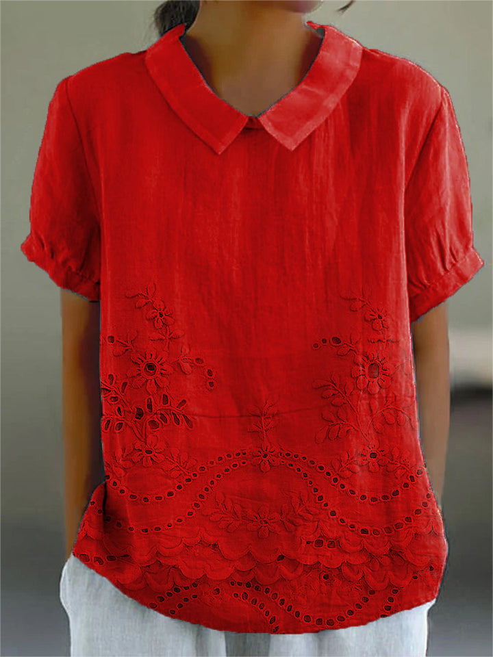 Lily • Floral Embroidered Shirt