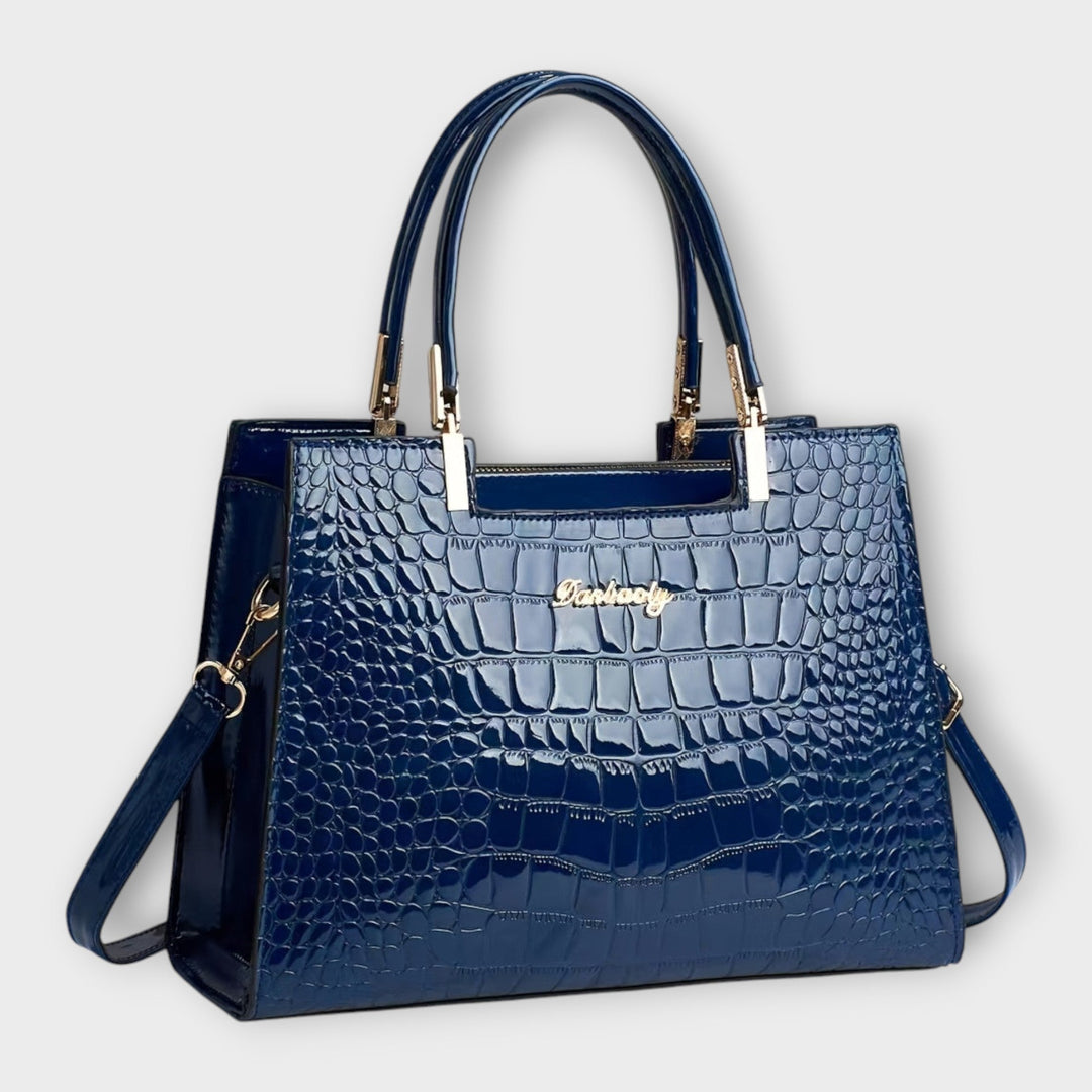 Olivia - Sac à main brillant à motif crocodile