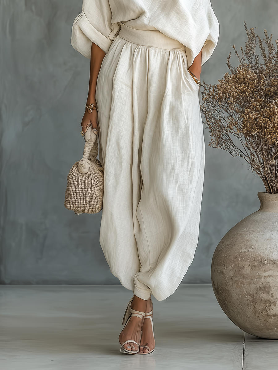 Lisa | Weiches Off-Shoulder-Top und Set mit schmal zulaufender Hose