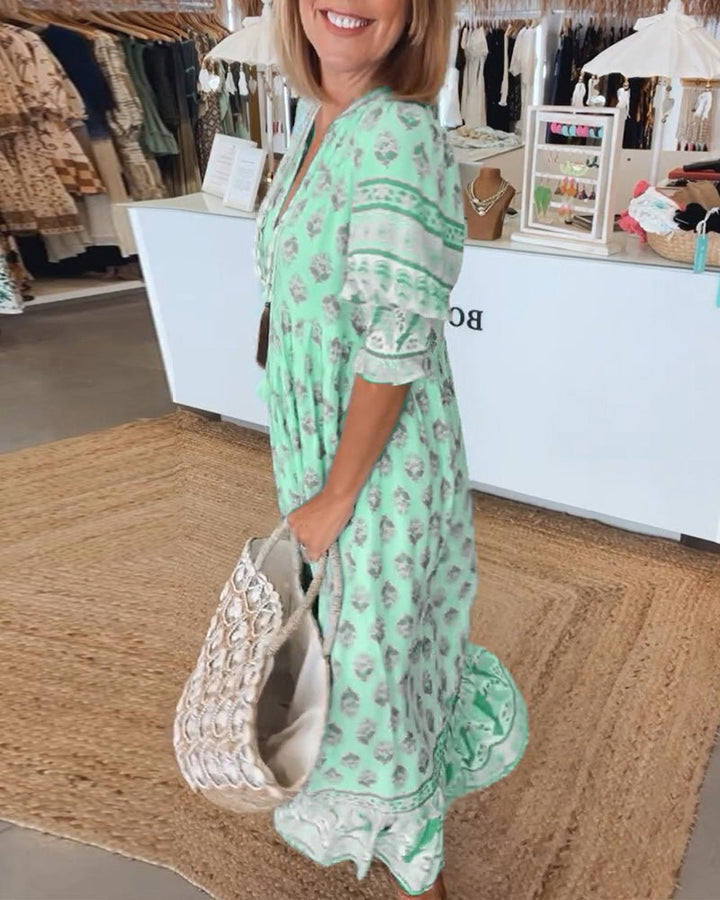 Mana | Vestido Chic Floral con Escote en V