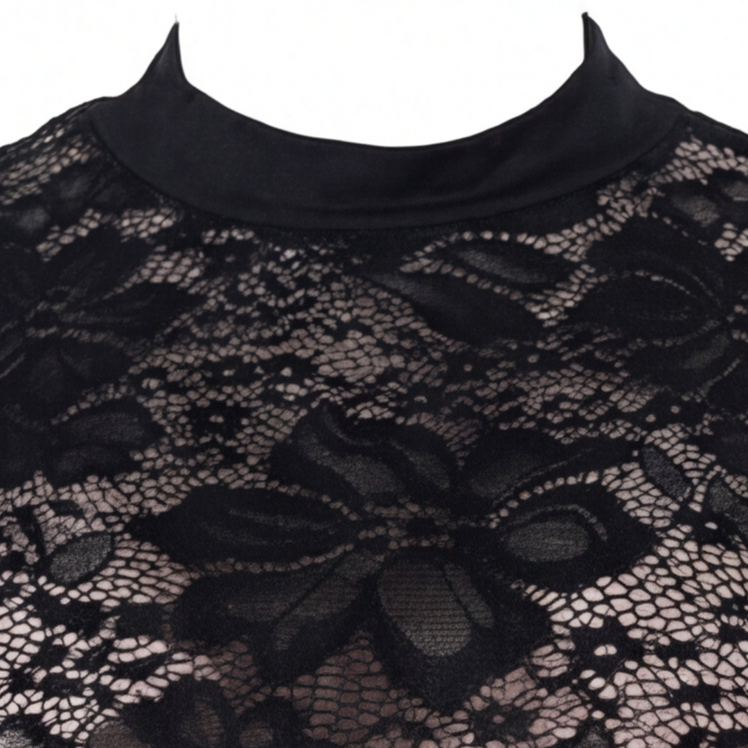Lace Bodycon Dress Long Sleeve Wrap Detail Mini Cocktail Dress