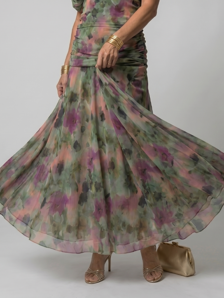 Calen | Vestito midi fluido con spalle scoperte