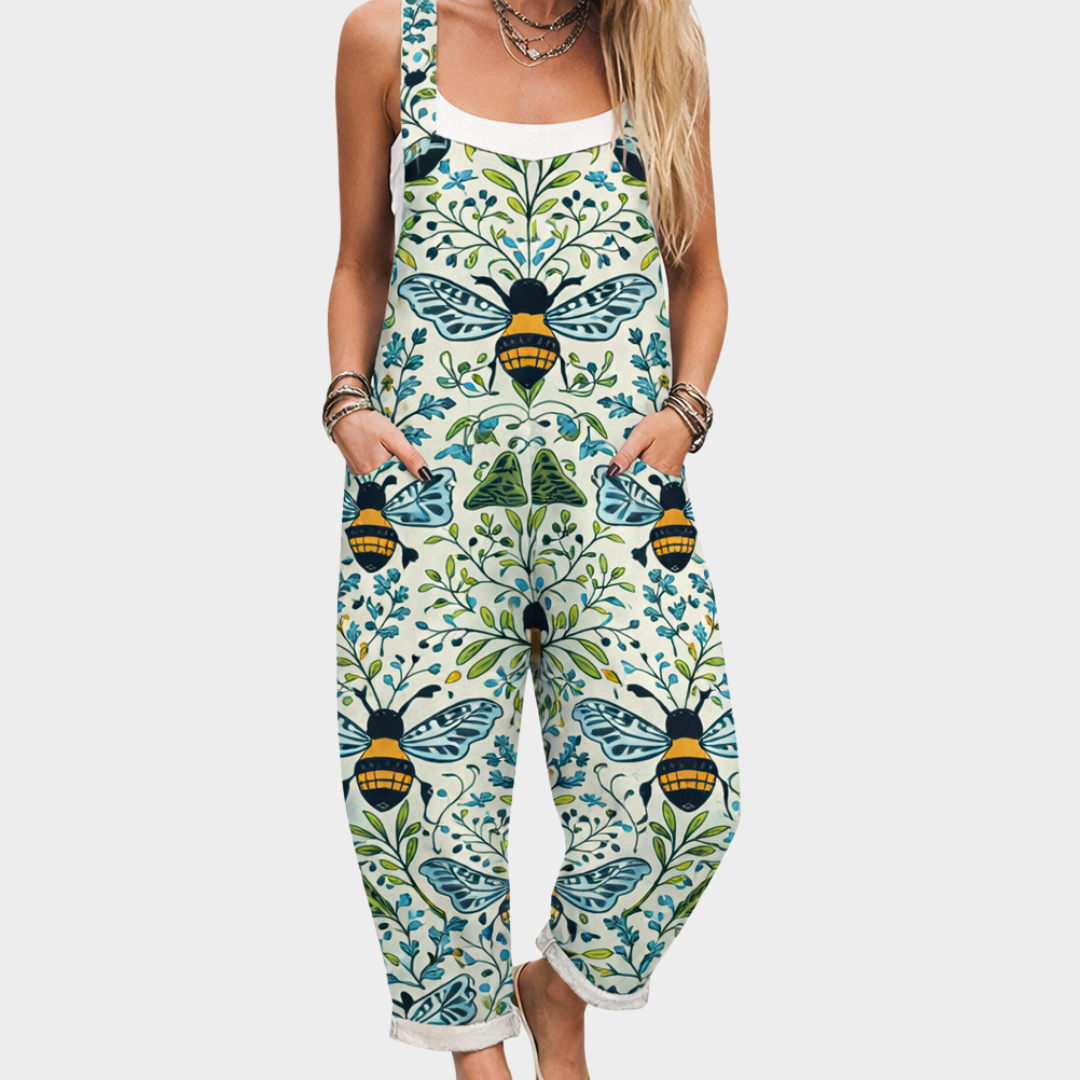Printed Jumpsuit for Women - Relaxed Fit Overalls