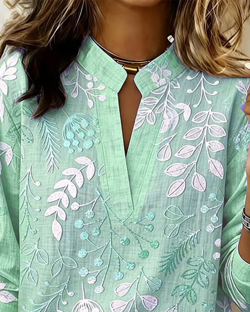 Floral V-Neck Blouse for Women | Lightweight Pastel Top