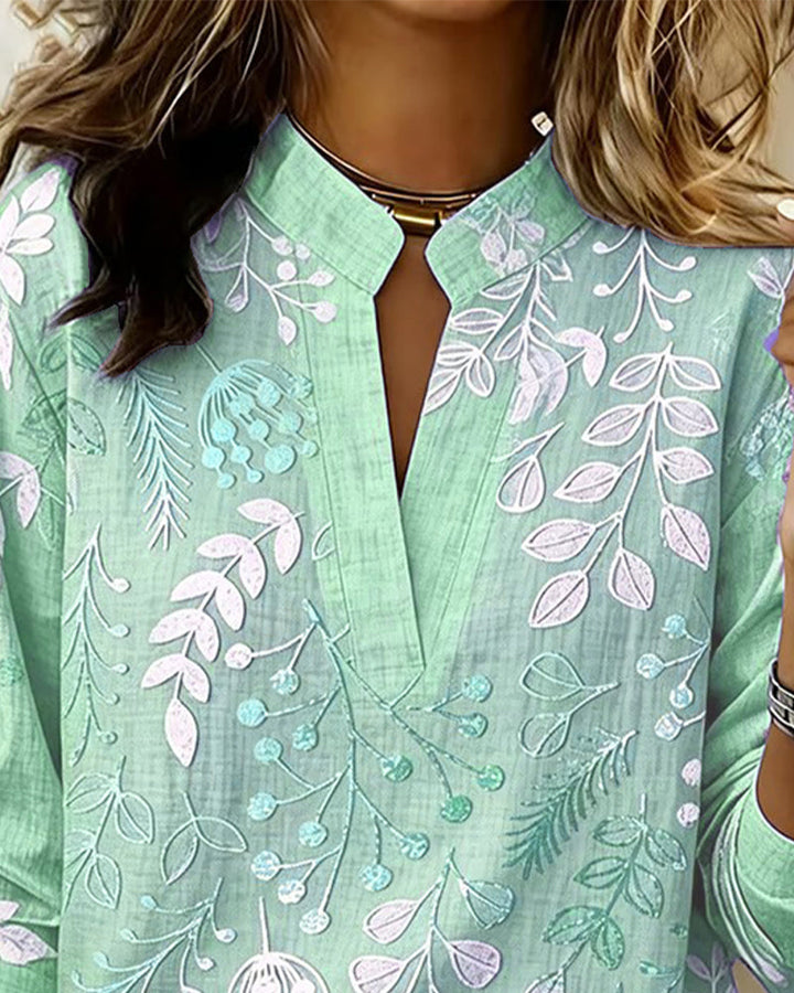 Floral V-Neck Blouse for Women | Lightweight Pastel Top