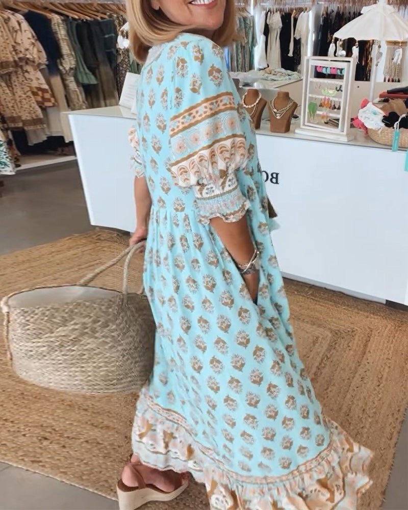 Mana | Vestido Chic Floral con Escote en V