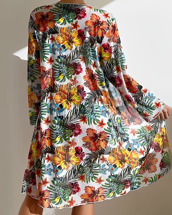 Juanita™ | Conjunto de bikini con estampado tropical y pareo