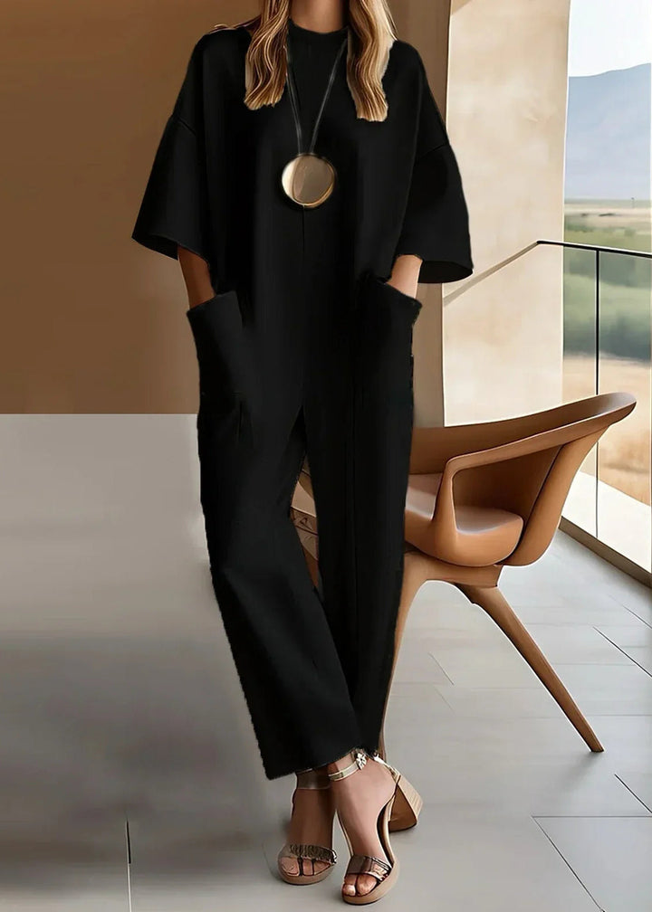 Wide Leg Jumpsuit Women Short Sleeve Elegant One Piece