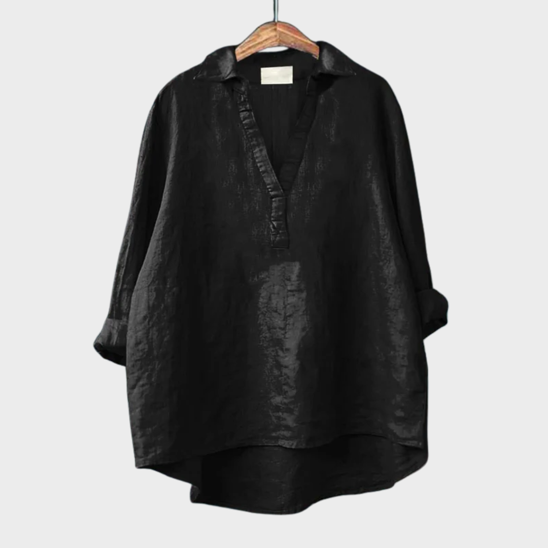 Andrea | Elegant Linen Summer Blouse