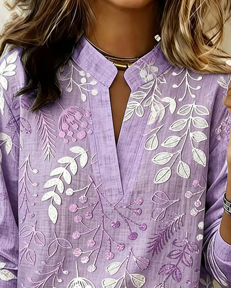 Floral V-Neck Blouse for Women | Lightweight Pastel Top