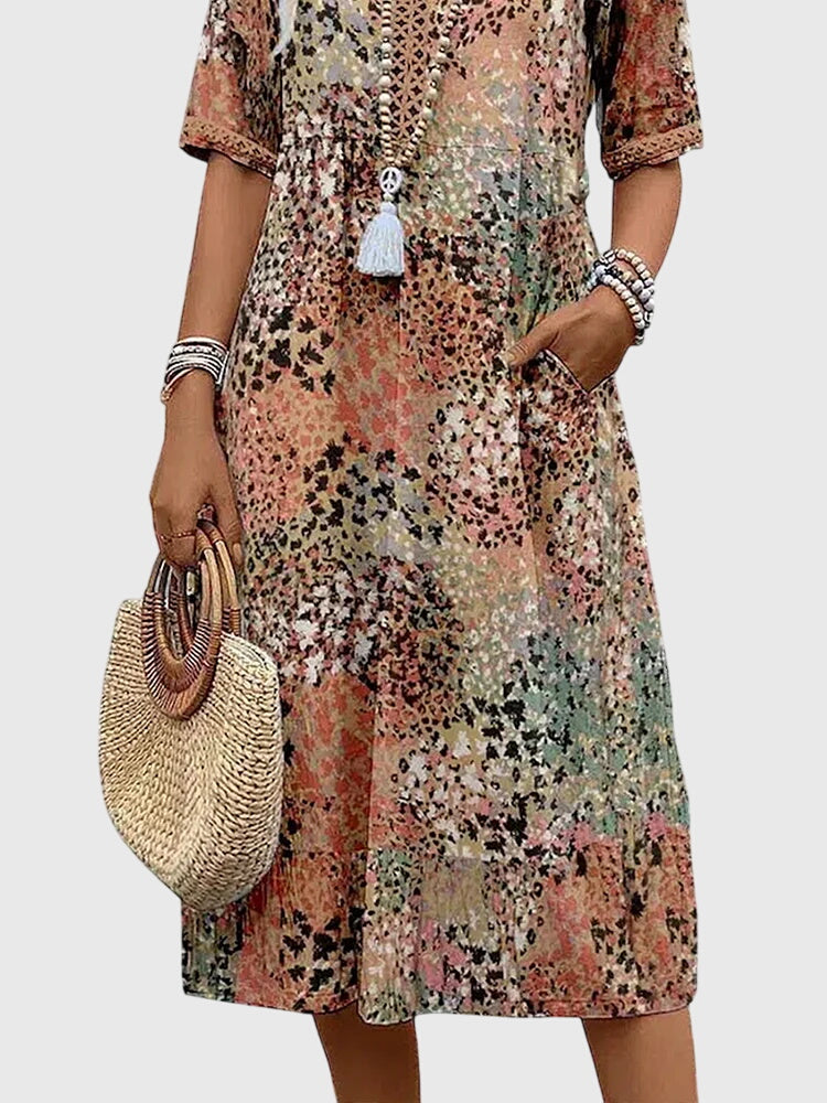Yvonna™ | Vestido midi elegante con flores