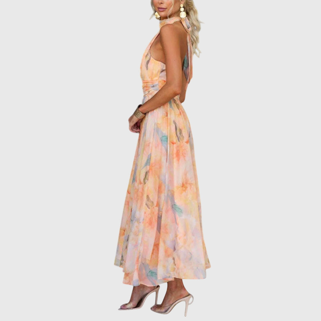 Robe longue à bretelles halter