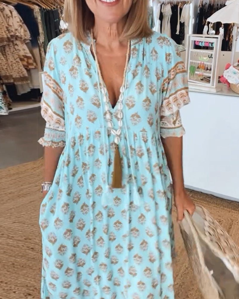 Mana | Vestido Chic Floral con Escote en V