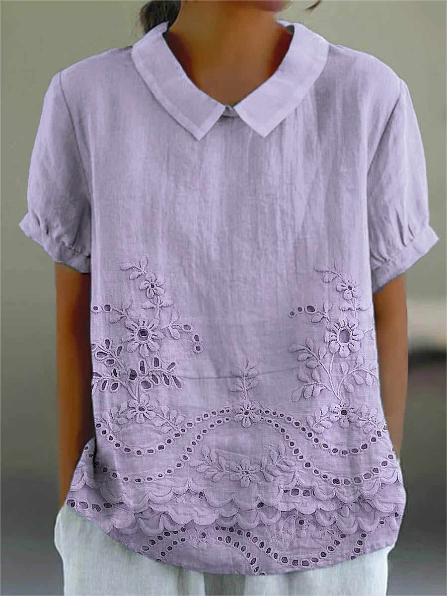 Lily • Floral Embroidered Shirt