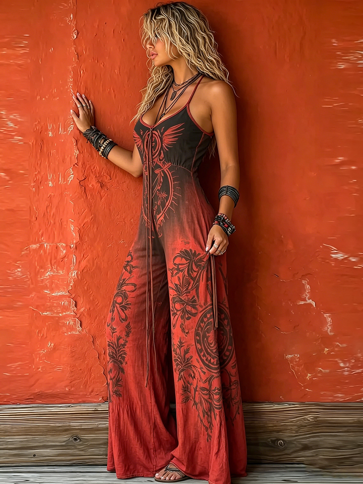 Mono elástico con tirantes estilo bohemio