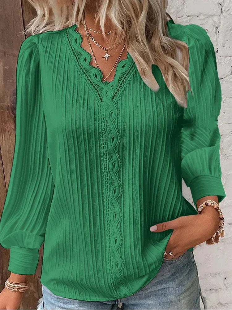 Sam™ | Blusa con detalles de gasa y encaje