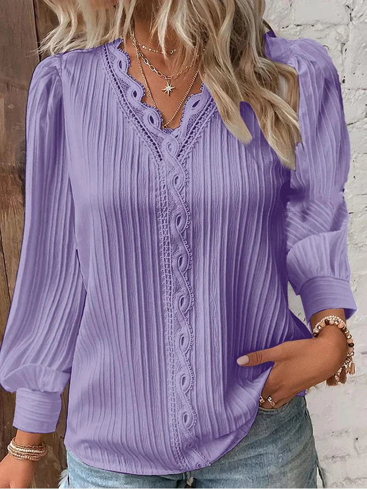 Sam™ | Blusa con detalles de gasa y encaje