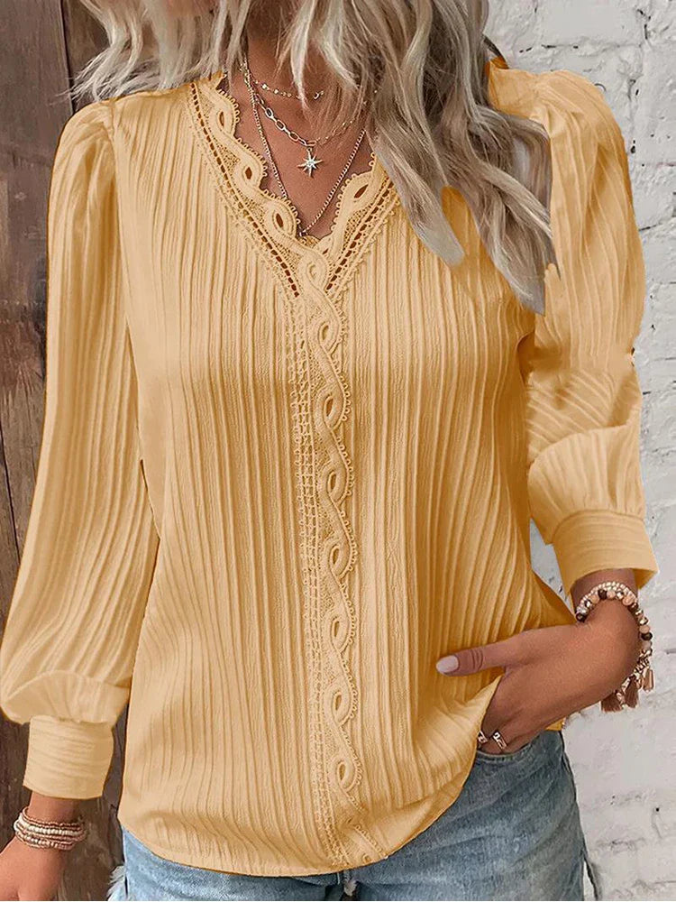 Sam™ | Blusa con detalles de gasa y encaje