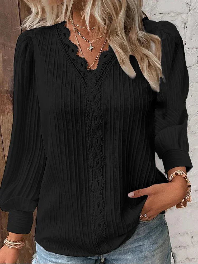 Sam™ | Blusa con detalles de gasa y encaje