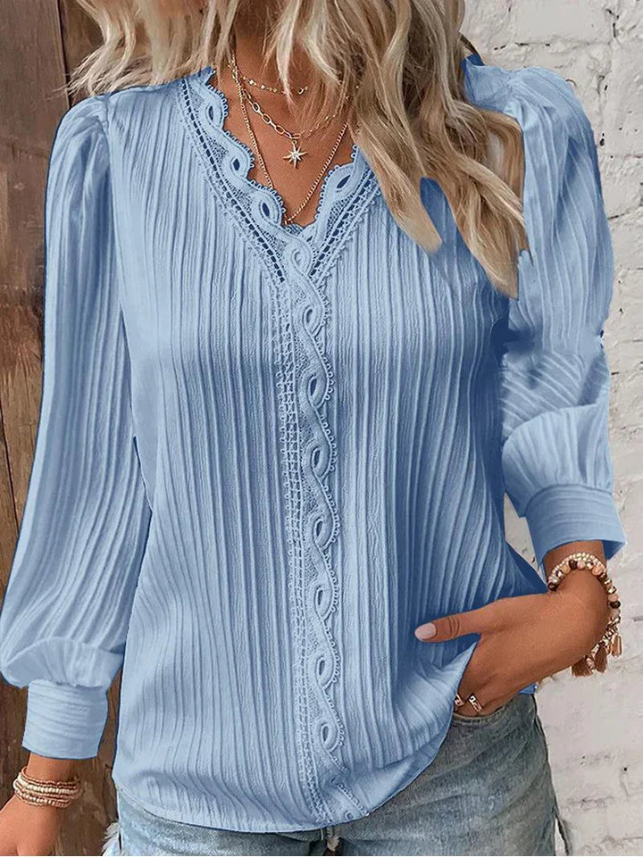 Sam™ | Blusa con detalles de gasa y encaje