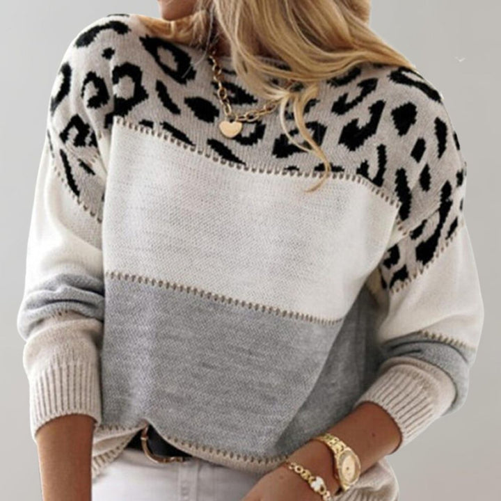 Diane | Suéter de Punto con Detalle de Leopardo