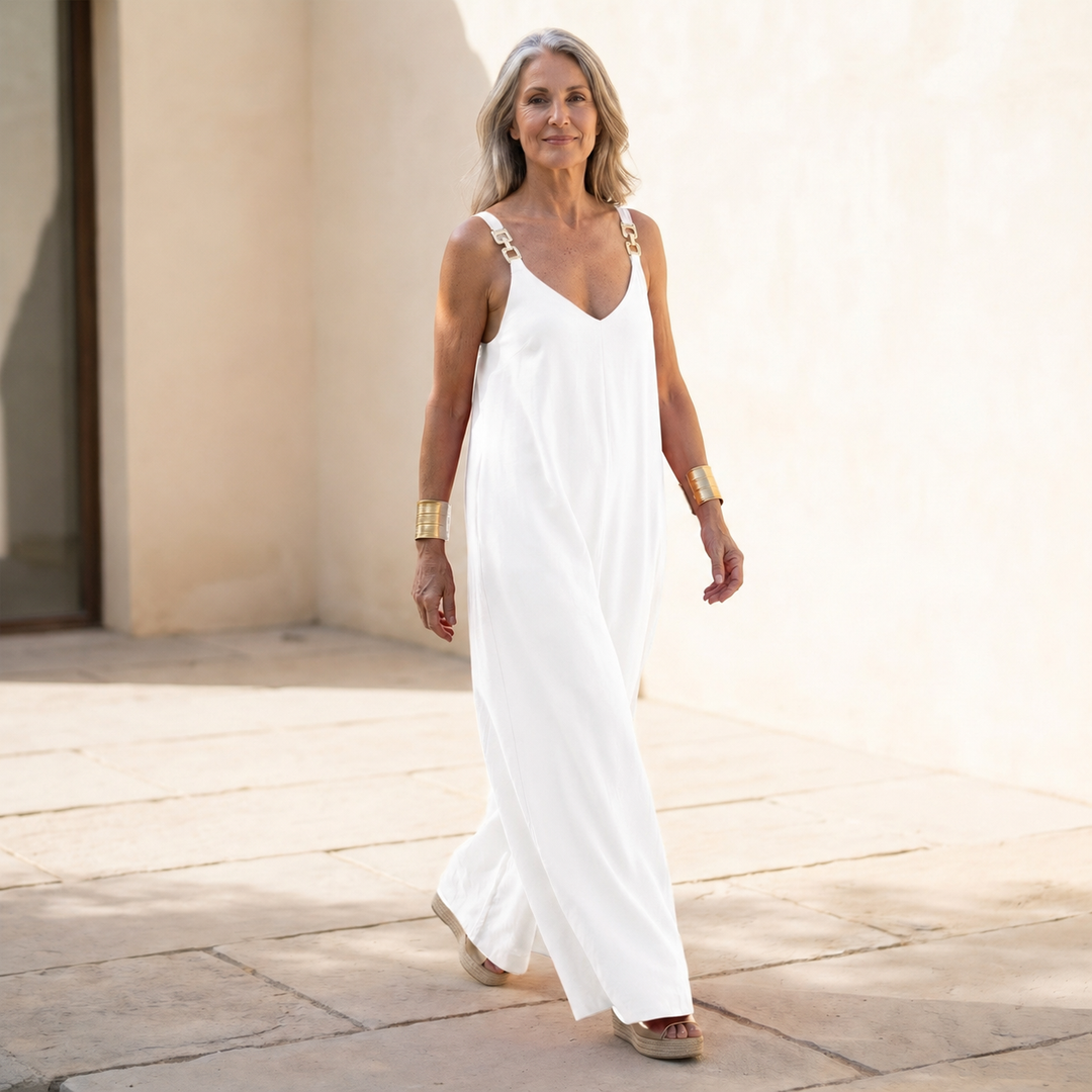 Wide Leg Jumpsuit for Women - Casual Comfortable Style