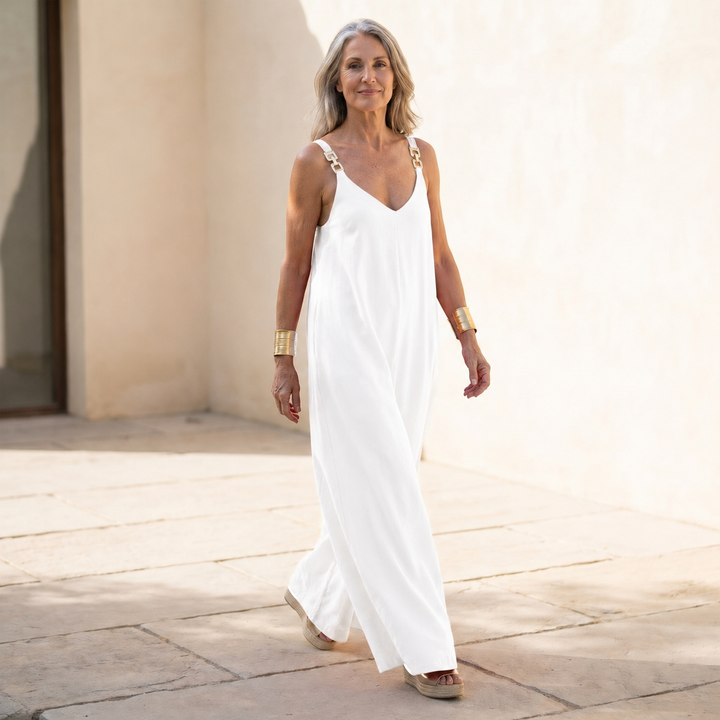 Wide Leg Jumpsuit for Women - Casual Comfortable Style