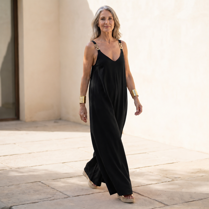 Wide Leg Jumpsuit for Women - Casual Comfortable Style