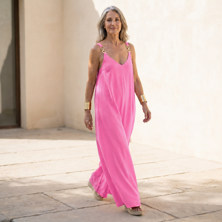 Wide Leg Jumpsuit for Women - Casual Comfortable Style