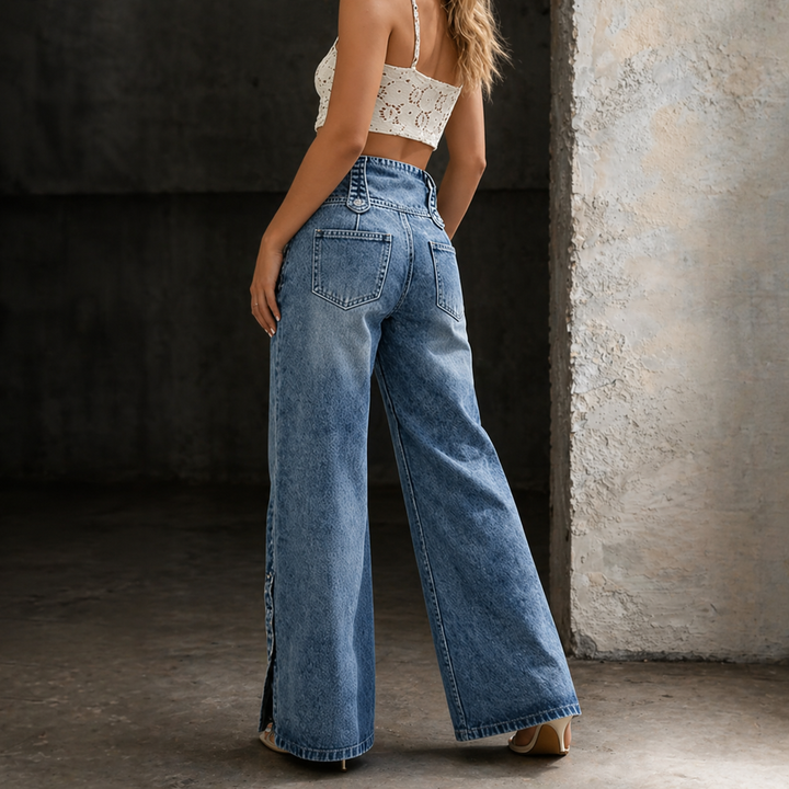 Mia | Jeans de tiro alto con abertura