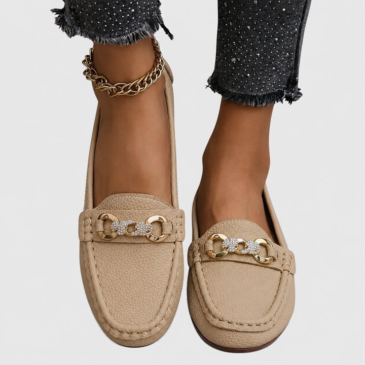 Harlow | Mocassini casual da donna senza lacci con dettaglio catena dorata