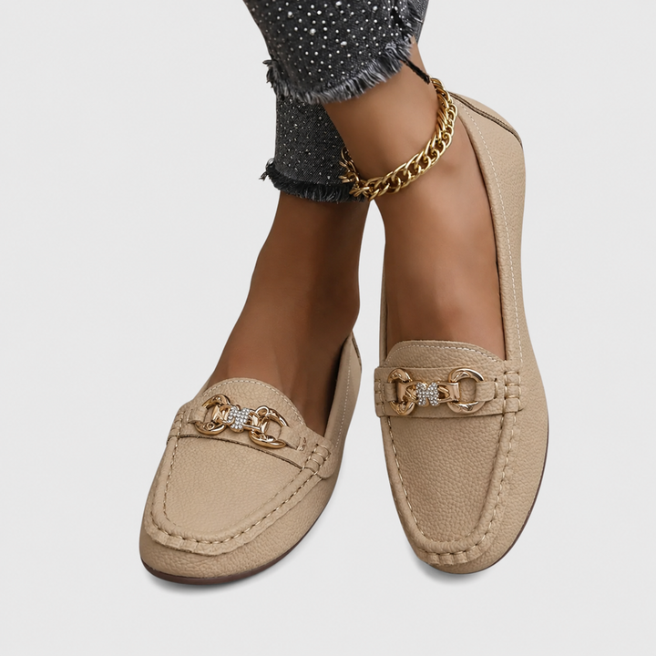 Harlow | Mocassini casual da donna senza lacci con dettaglio catena dorata