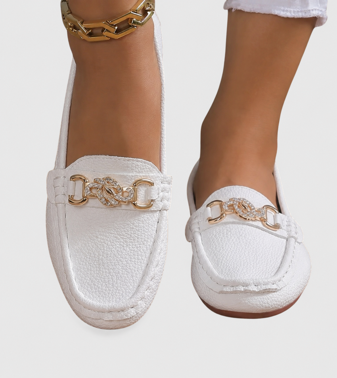 Harlow | Mocassini casual da donna senza lacci con dettaglio catena dorata